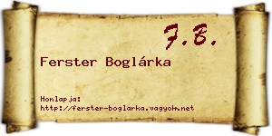 Ferster Boglárka névjegykártya